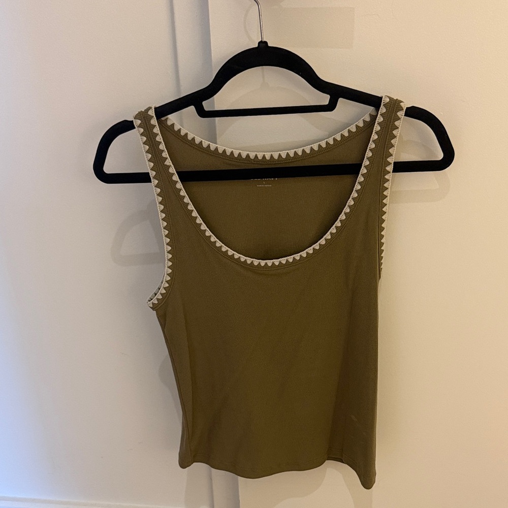 Old Navy Khaki Tank Top with Trim